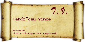 Takácsy Vince névjegykártya
