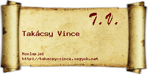 Takácsy Vince névjegykártya